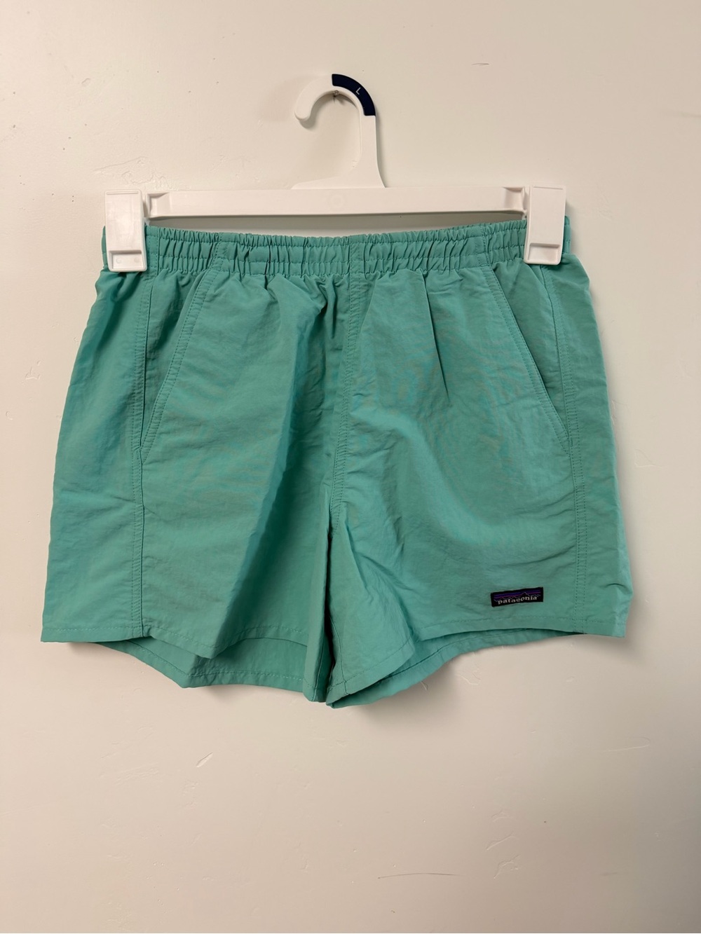 Patagonia Women's Seafoam Green Elastic-Waist Shorts